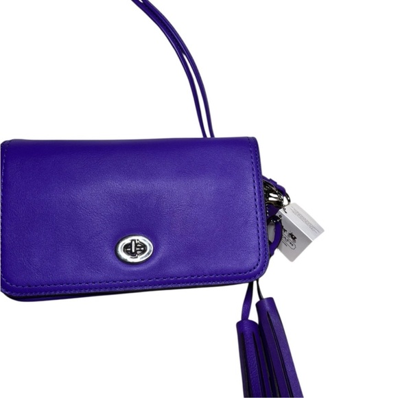 Coach Legacy Leather Crossbody Clutch Ultraviolet Purple 2012 NWT - Picture 3 of 11